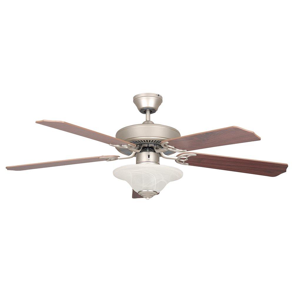 Luminance Satin Nickel Ceiling Fan with Bowl Light Kit 