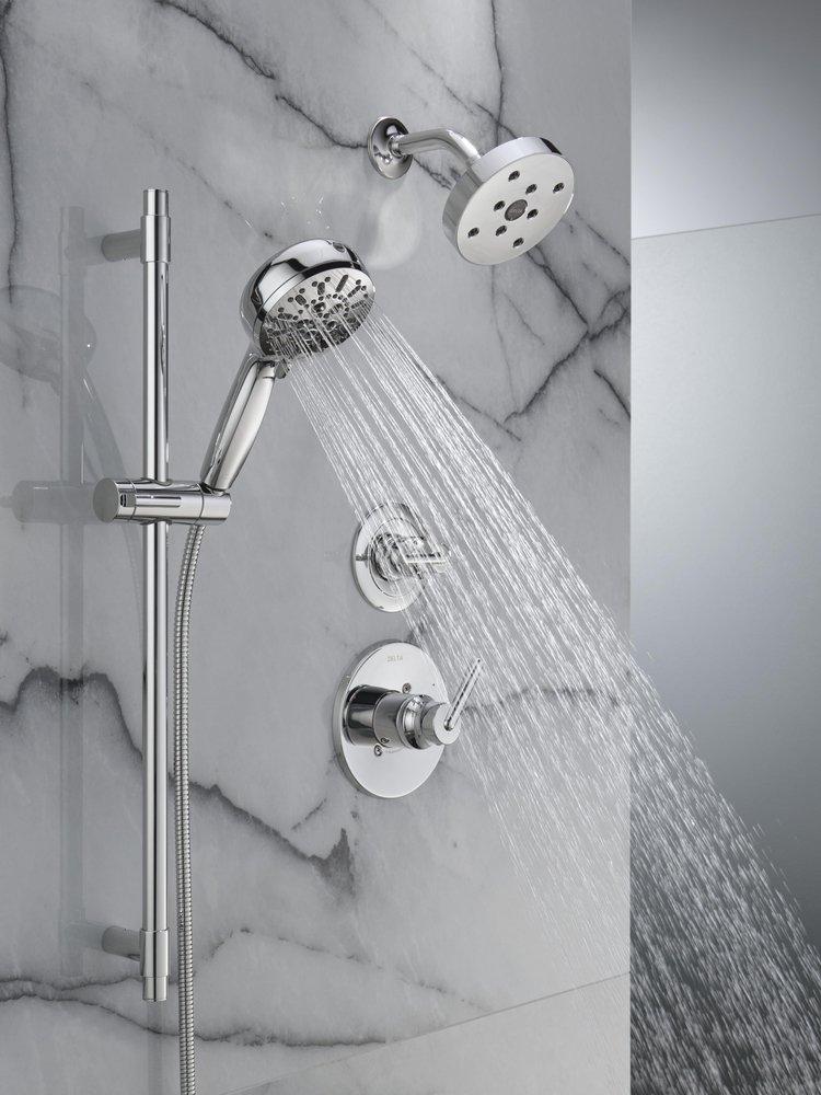Delta Faucet Chrome Tub and Shower Diverter Valve with Single Lever Handle 