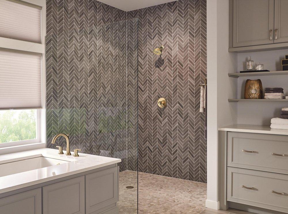 Delta Faucet Brilliance® Champagne Bronze Two Handle Roman Tub Faucet Trim Only 