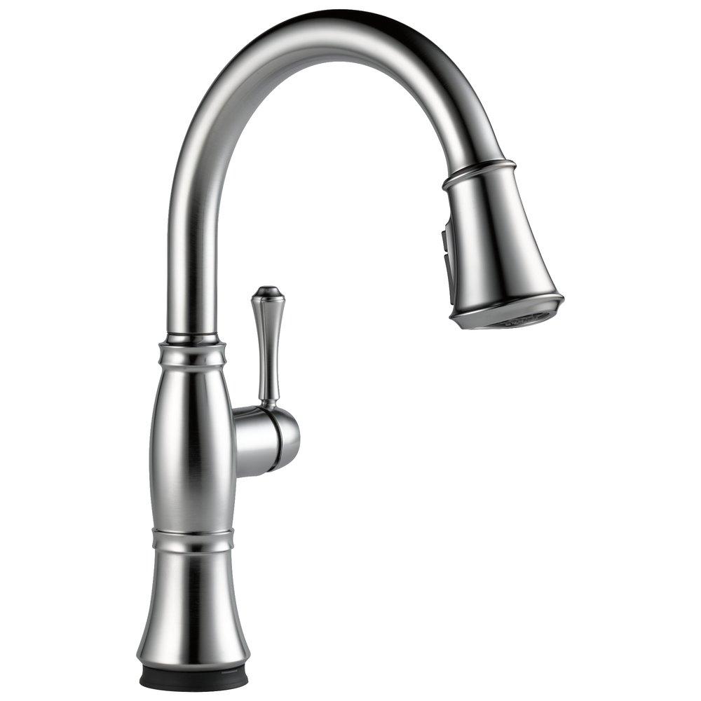 Delta Faucet Arctic Stainless Single Handle Pull Down Touch Activated Kitchen Faucet 