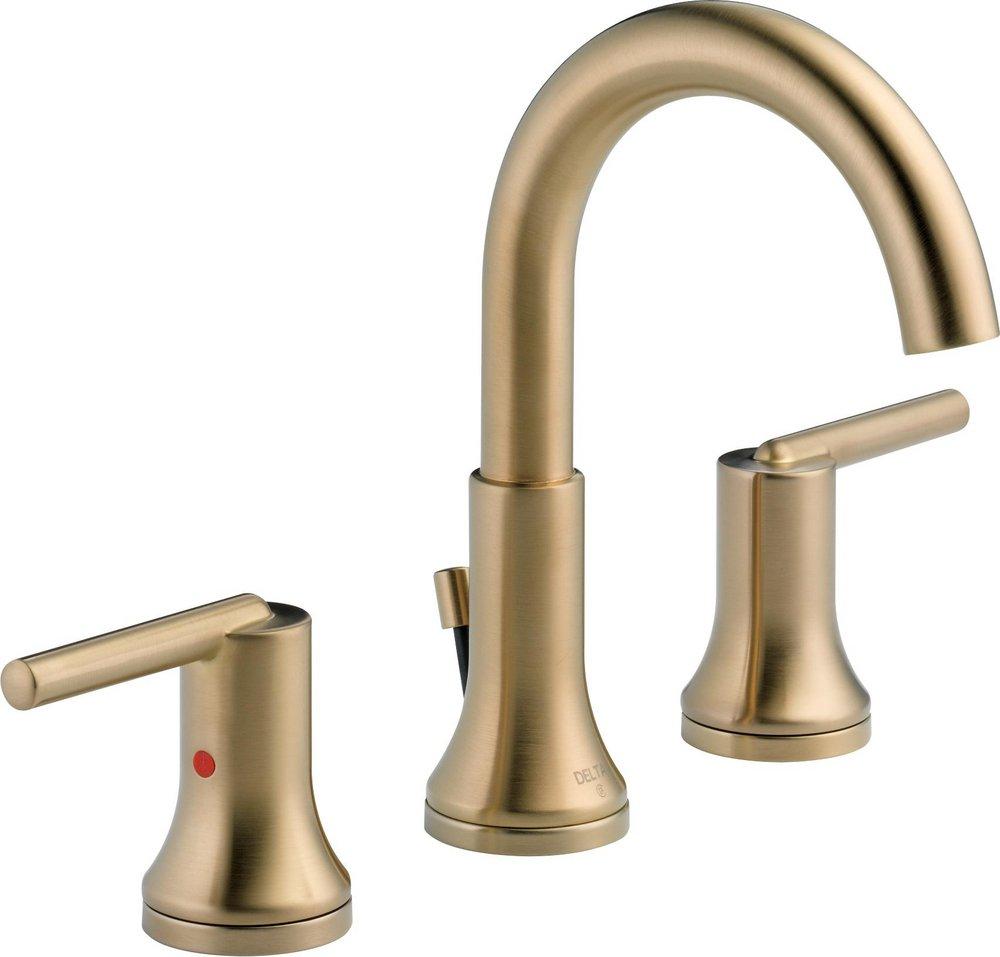 Delta Faucet Champagne Bronze Two Handle Widespread Bathroom Sink Faucet with Metal Drain Assembly 