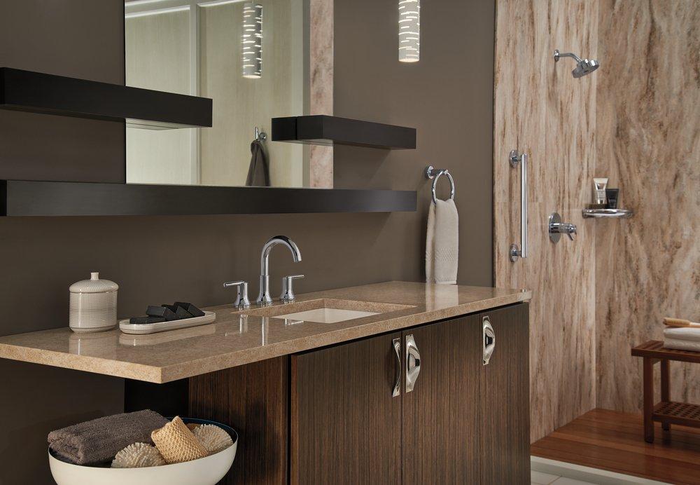 Delta Faucet Champagne Bronze Two Handle Widespread Bathroom Sink Faucet with Metal Drain Assembly 