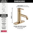 Delta Faucet Brilliance&reg; Champagne Bronze Single Handle Monoblock Bathroom Sink Faucet with Metal Pop-Up Drain Assembly 