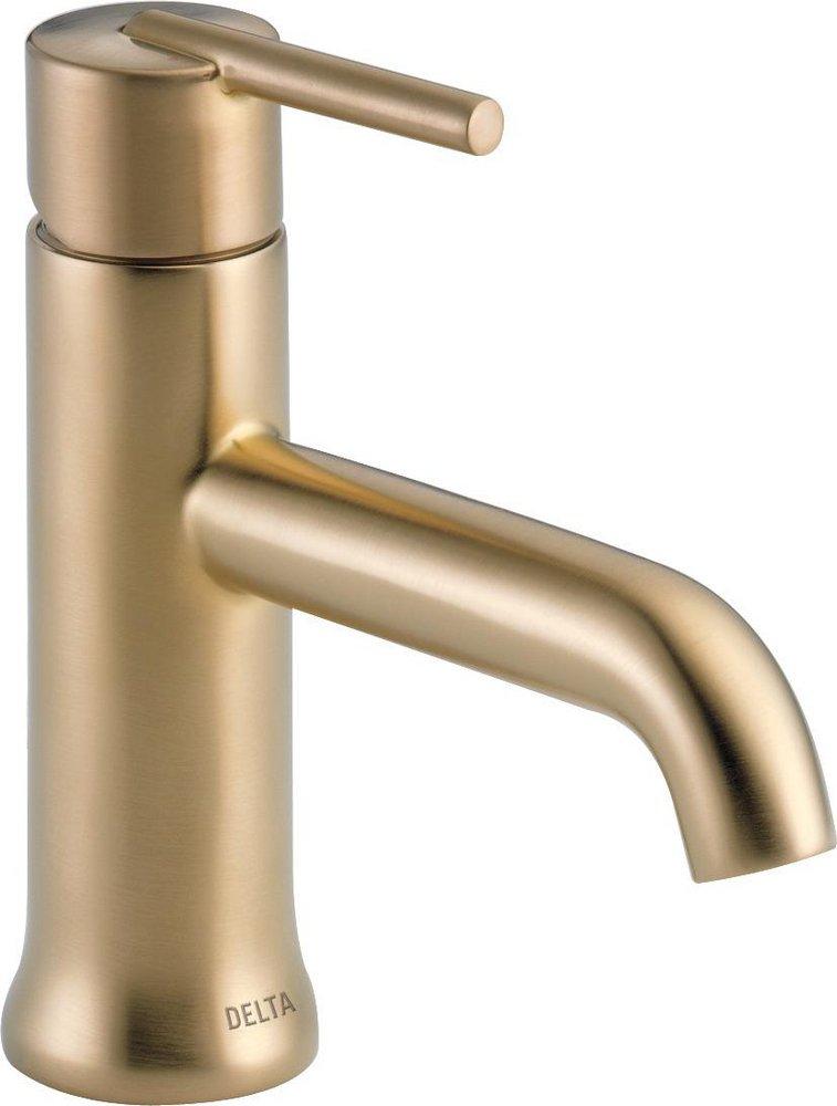 Delta Faucet Brilliance&reg; Champagne Bronze Single Handle Monoblock Bathroom Sink Faucet with Metal Pop-Up Drain Assembly 