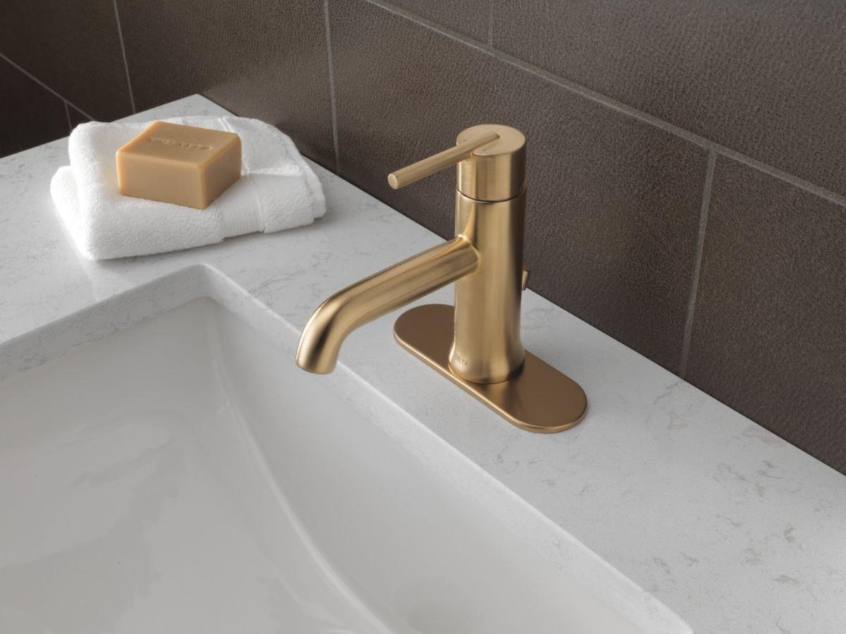 Delta Faucet Brilliance Champagne Bronze Single Handle Monoblock Bathroom Sink Faucet 