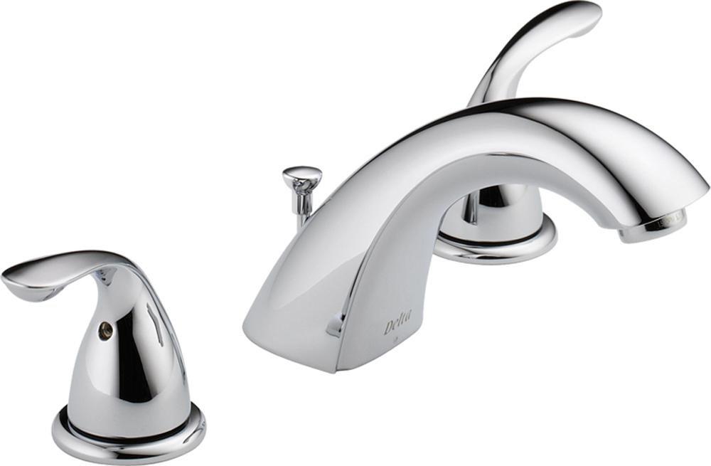 Delta Faucet Chrome Two Handle Widespread Bathroom Sink Faucet 