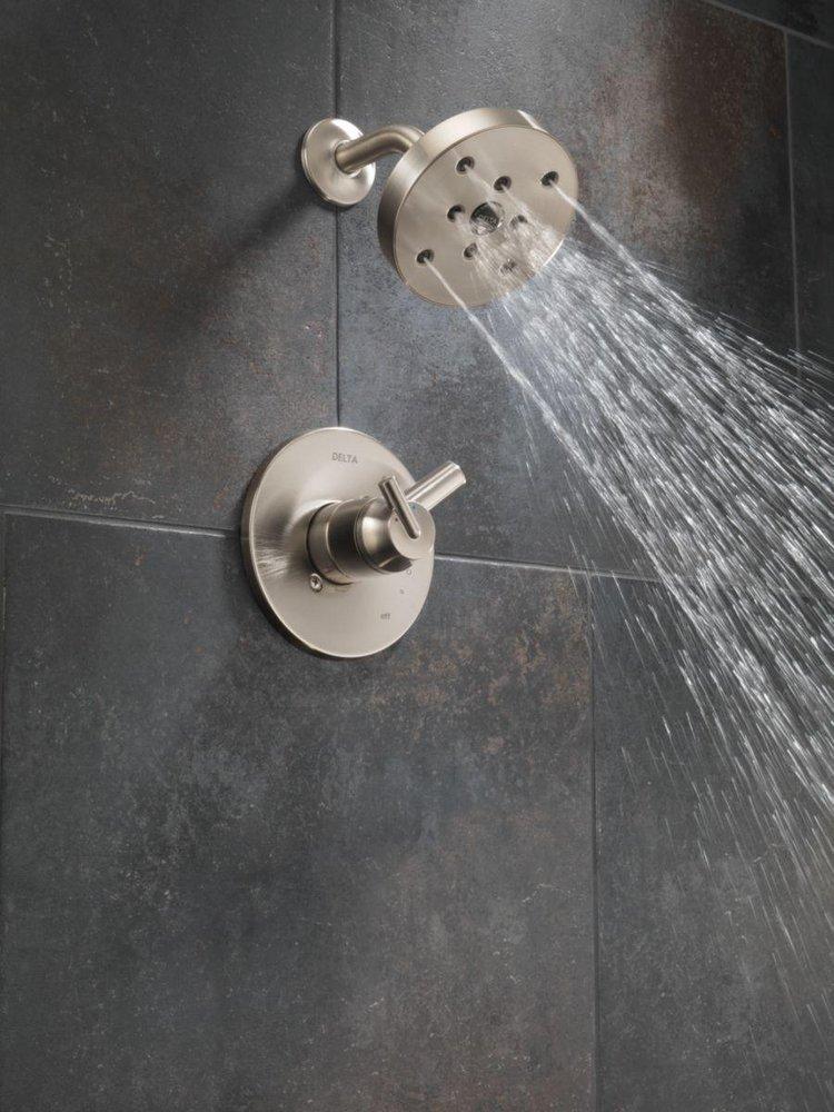 Delta Faucet Brilliance&reg; Stainless Single Handle Single Function Shower Faucet (Trim Only) 