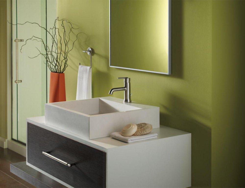 Delta Faucet Brilliance Stainless Single Handle Monoblock Bathroom Sink Faucet with Metal Pop-Up Drain Assembly 