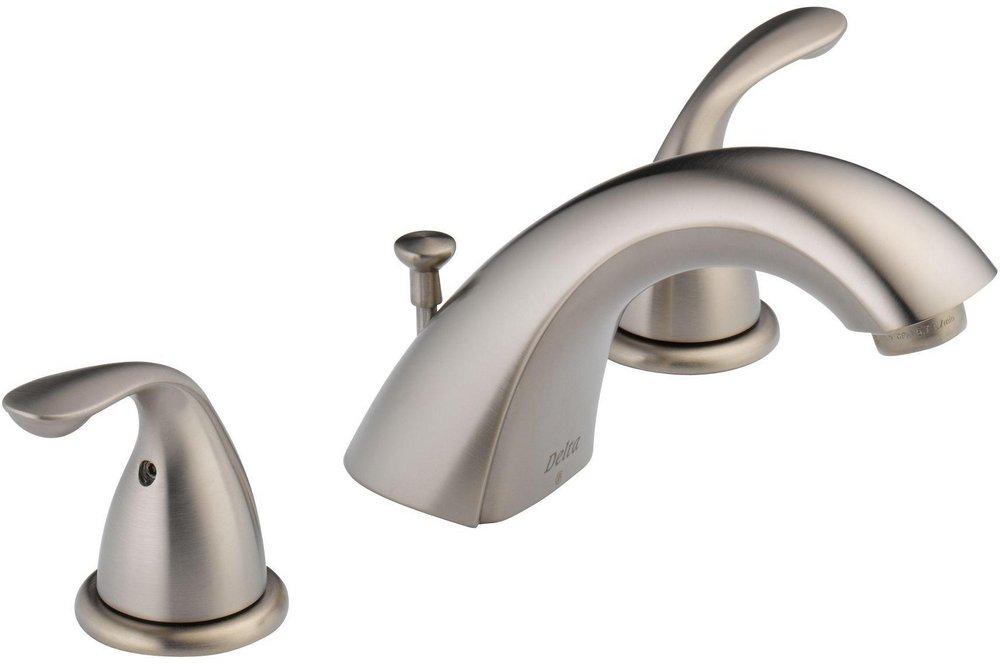 Delta Faucet Brilliance&reg; Stainless Two Handle Widespread Bathroom Sink Faucet 