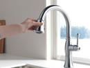Delta Faucet Arctic Stainless Single Handle Pull Down Kitchen Faucet with Three-Function Spray, Magnetic Docking and ShieldSpray Technology 