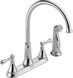 Two Handle Kitchen Faucet with Side Spray in Chrome