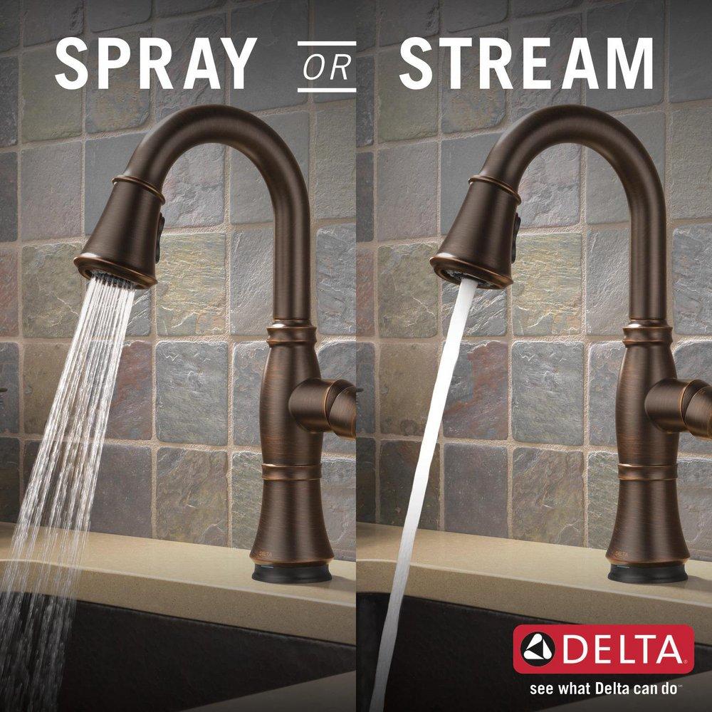 Delta Faucet Venetian Bronze Single Handle Pull Down Bar Faucet 