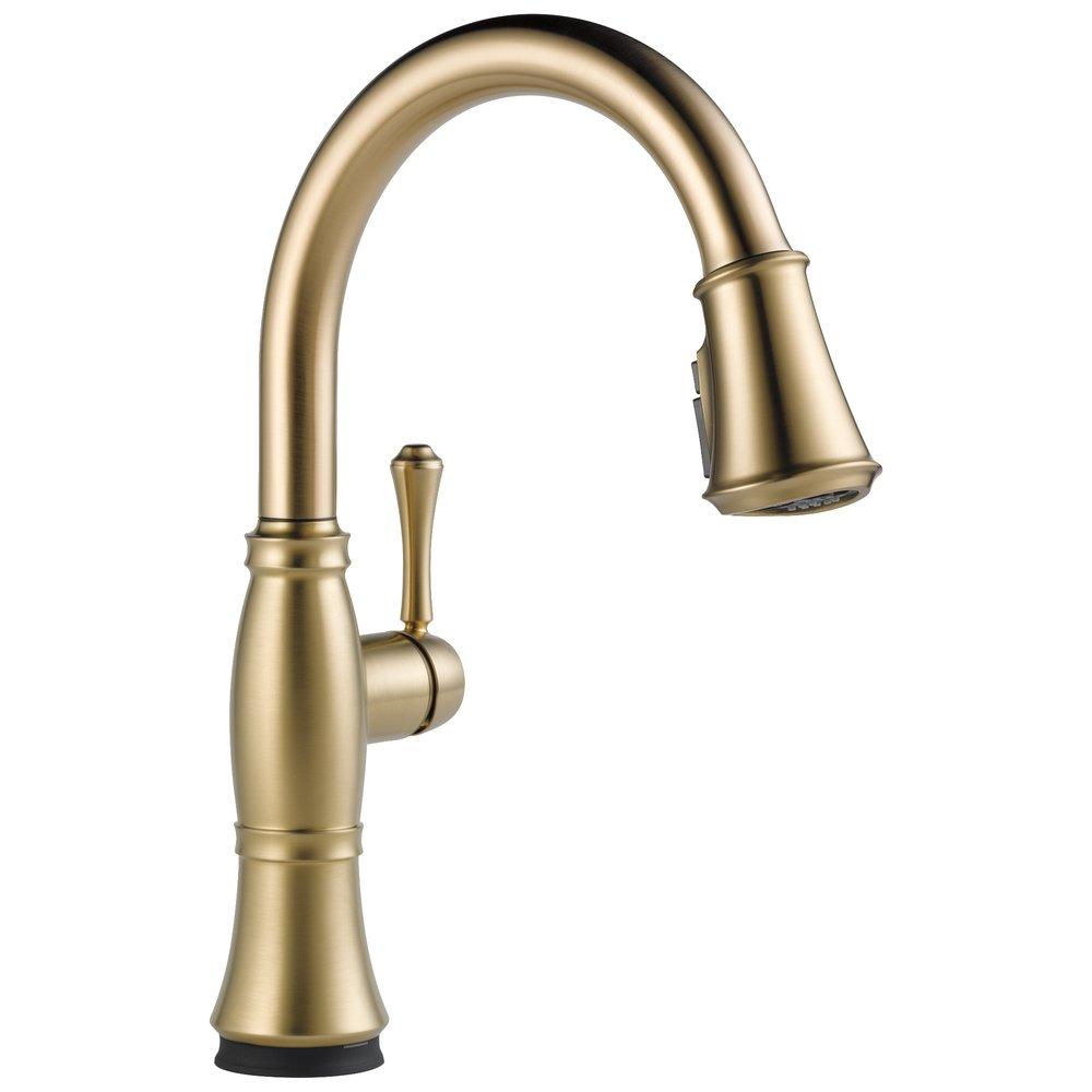 Delta Faucet Champagne Bronze Single Handle Pull Down Touch Activated Kitchen Faucet 