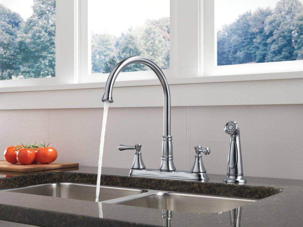 Delta Faucet Arctic Stainless Two Handle Kitchen Faucet 
