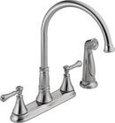 Two Handle Kitchen Faucet with Side Spray in Arctic Stainless