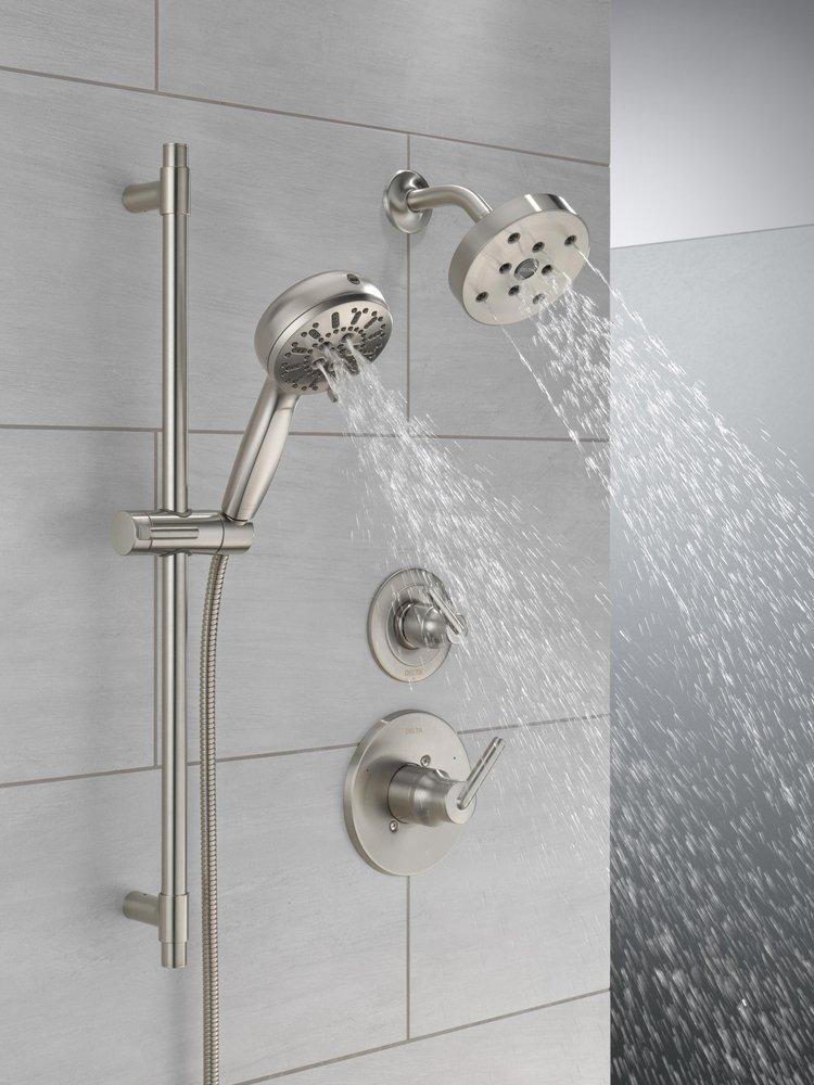 Delta Faucet Brilliance&reg; Stainless Tub and Shower Diverter Valve with Single Lever Handle 