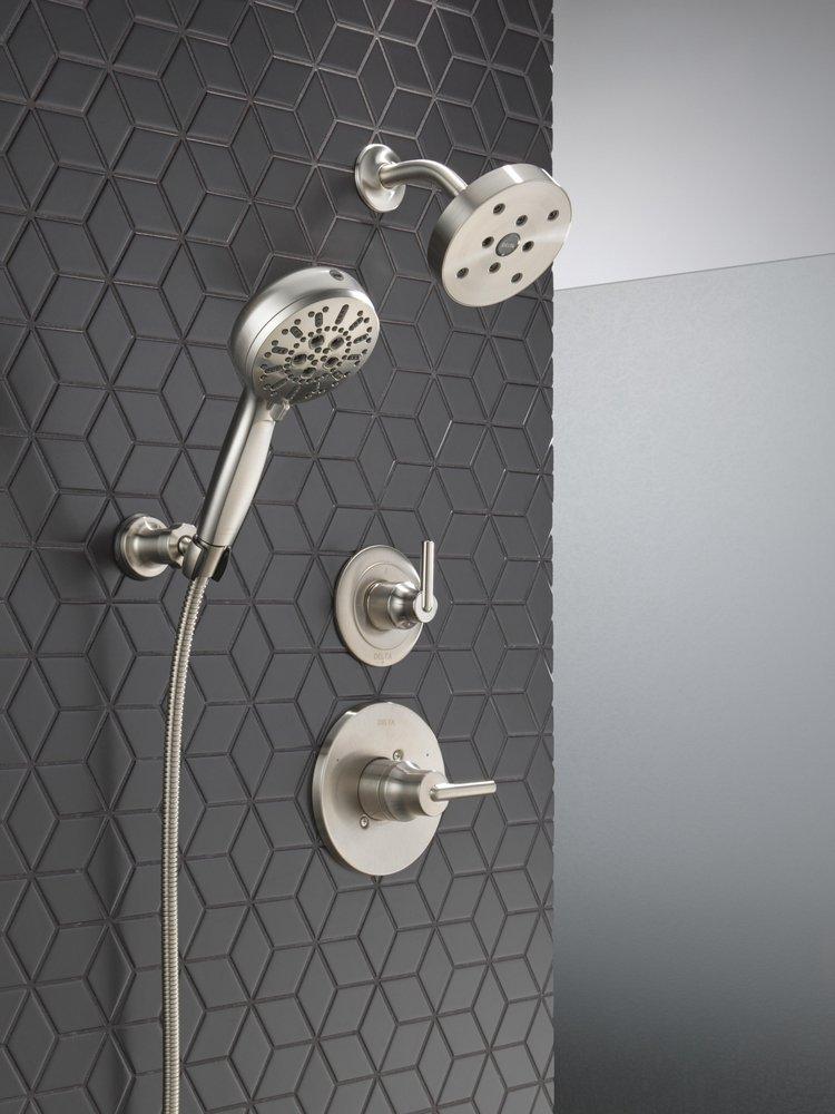 Delta Faucet Brilliance&reg; Stainless Tub and Shower Diverter Valve with Single Lever Handle 