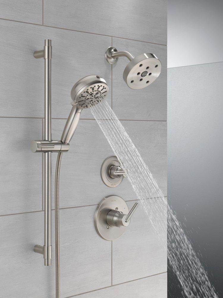 Delta Faucet Brilliance&reg; Stainless Tub and Shower Diverter Valve with Single Lever Handle 