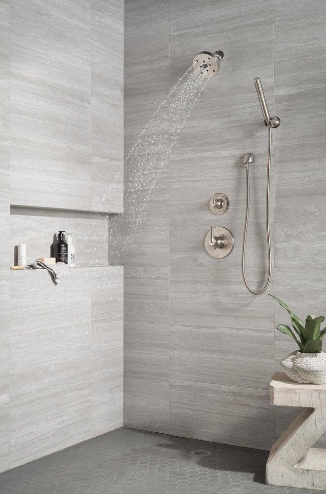 Delta Faucet Brilliance&reg; Stainless Tub and Shower Diverter Valve with Single Lever Handle 