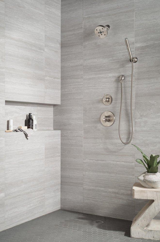 Delta Faucet Brilliance&reg; Stainless Tub and Shower Diverter Valve with Single Lever Handle 