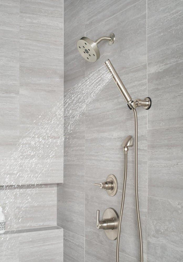 Delta Faucet Brilliance&reg; Stainless Tub and Shower Diverter Valve with Single Lever Handle 