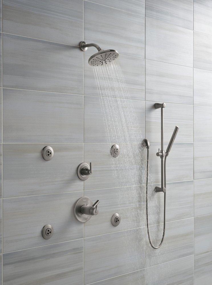 Delta Faucet Brilliance Stainless Tub and Shower Diverter Valve with Single Lever Handle 