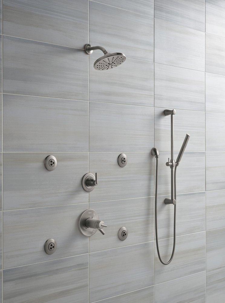 Delta Faucet Brilliance Stainless Tub and Shower Diverter Valve with Single Lever Handle 