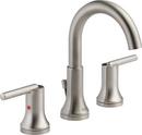 Delta Faucet Brilliance&reg; Stainless Two Handle Widespread Bathroom Sink Faucet with Metal Drain Assembly 