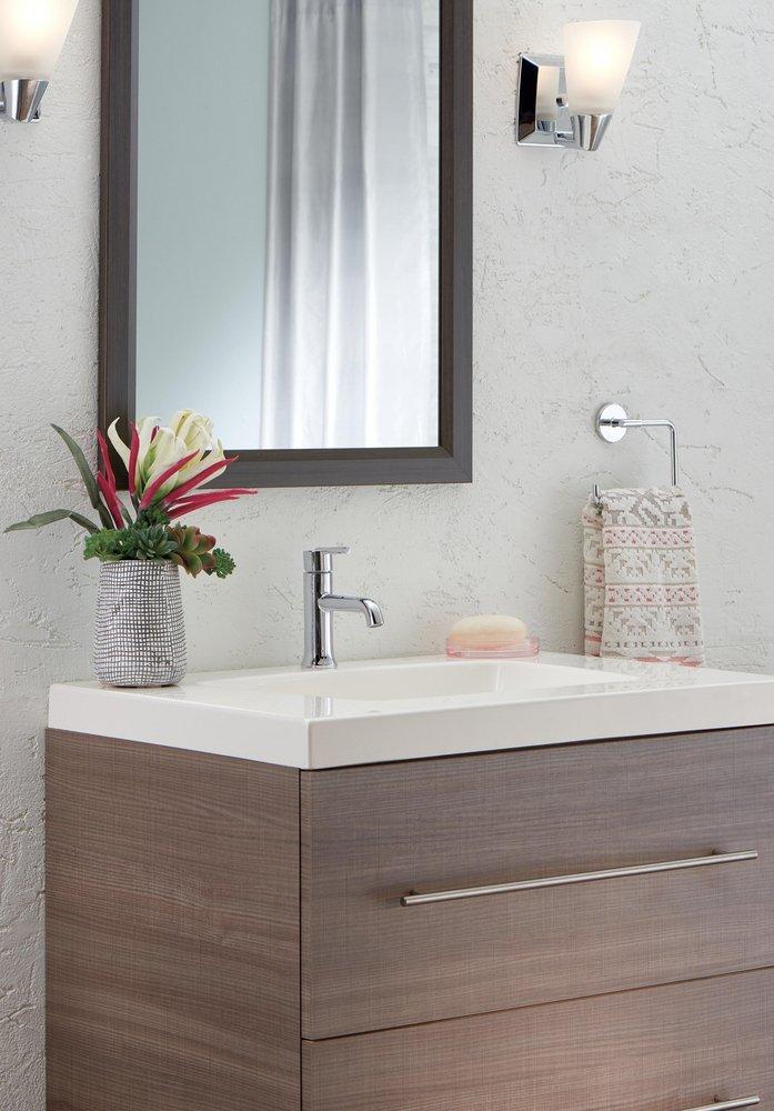 Delta Faucet Chrome Single Handle Monoblock Bathroom Sink Faucet with Metal Pop-Up Drain Assembly 