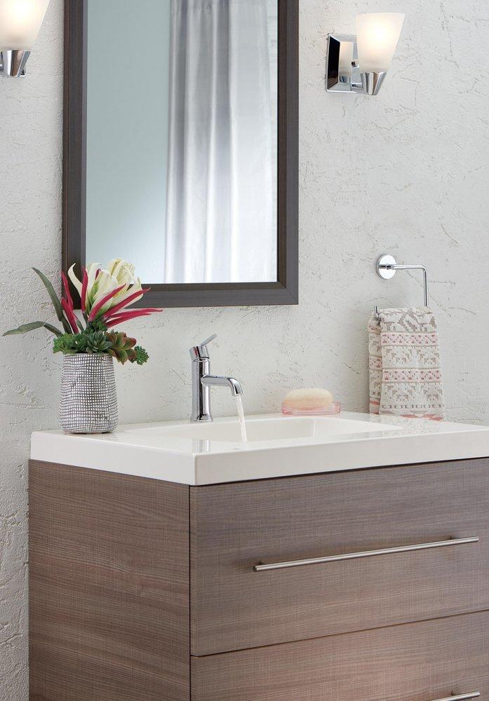 Delta Faucet Chrome Single Handle Monoblock Bathroom Sink Faucet with Metal Pop-Up Drain Assembly 