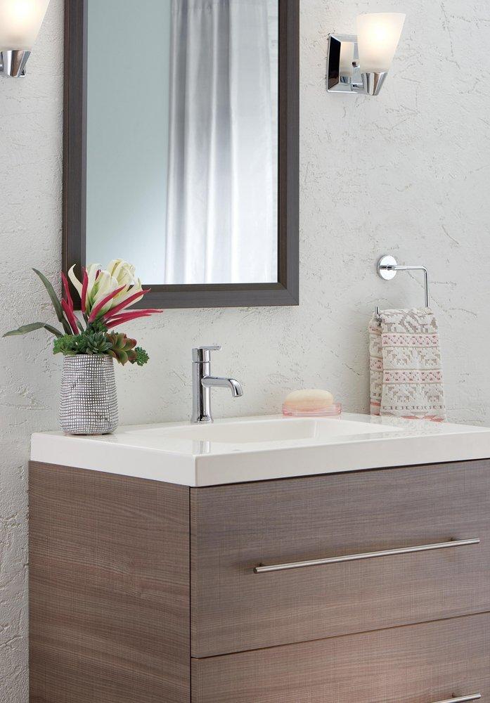 Delta Faucet Chrome Single Handle Monoblock Bathroom Sink Faucet with Metal Pop-Up Drain Assembly 