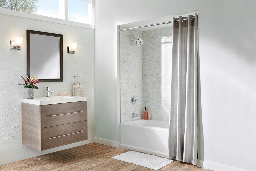 Delta Faucet Chrome Single Handle Monoblock Bathroom Sink Faucet with Metal Pop-Up Drain Assembly 