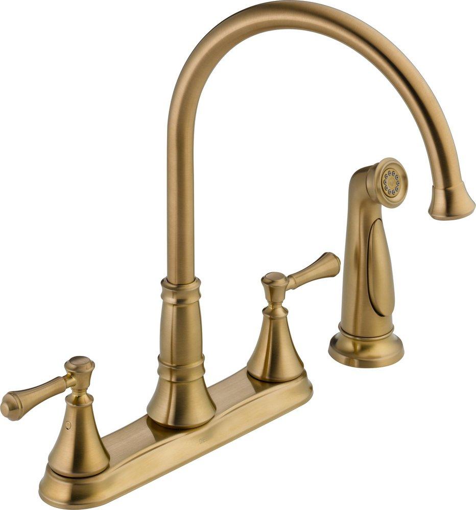 Delta Faucet Champagne Bronze Two Handle Kitchen Faucet 