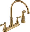 Two Handle Kitchen Faucet with Side Spray in Champagne Bronze