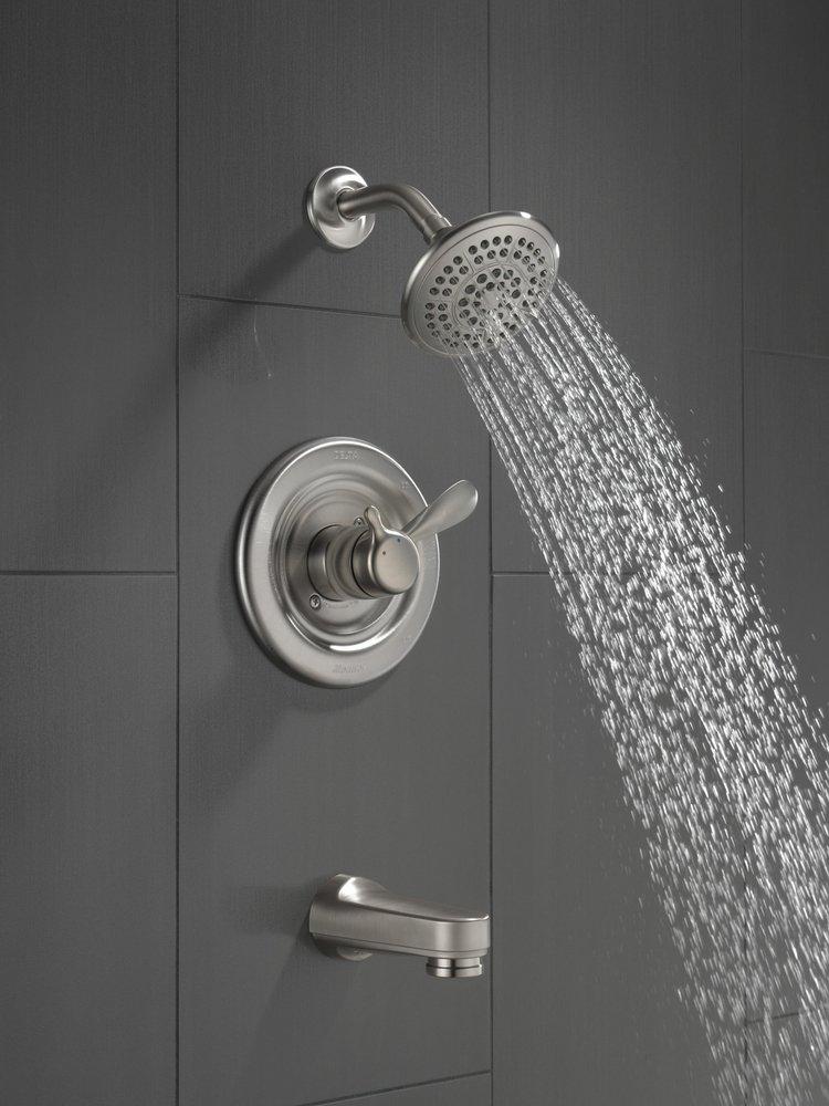 Delta Faucet Brilliance&reg; Stainless Single Handle Multi-function Bathtub & Shower Faucet (Trim Only) 