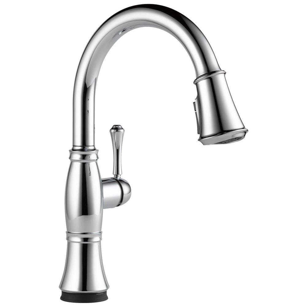 Delta Faucet Chrome Single Handle Pull Down Touch Activated Kitchen Faucet 