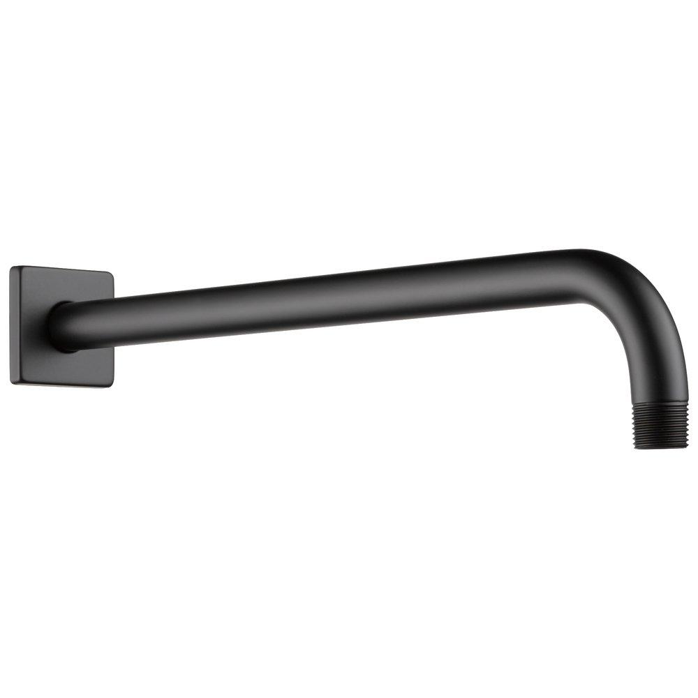 Brizo Matte Black 1/2 x 16 in. NPT Solid Brass Shower Arm and Flange 