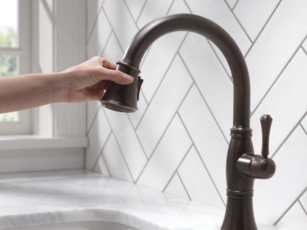 Delta Faucet Venetian Bronze Single Handle Pull Down Kitchen Faucet 
