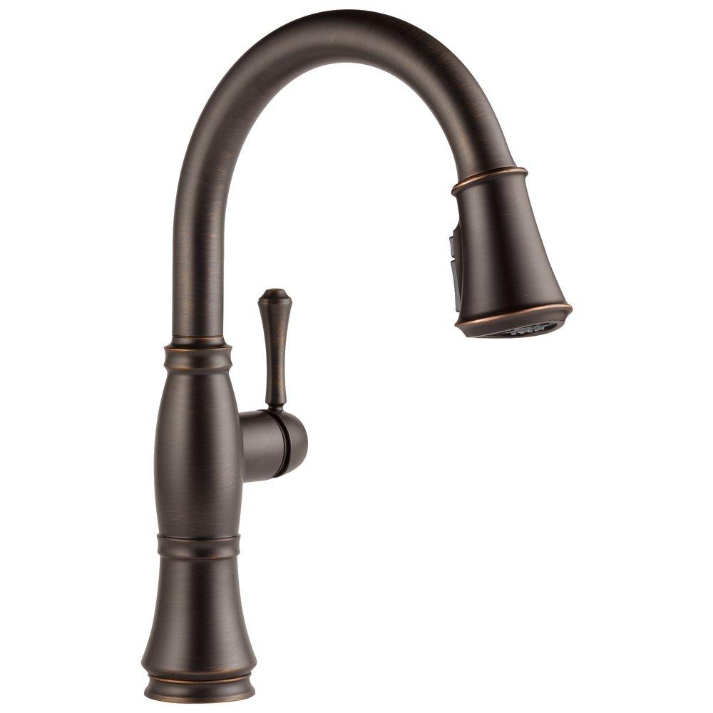 Delta Faucet Venetian&reg; Bronze Single Handle Pull Down Kitchen Faucet with Three-Function Spray, Magnetic Docking and ShieldSpray Technology 
