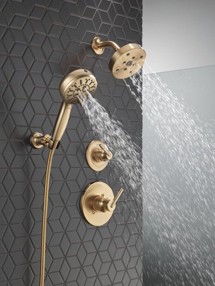Delta Faucet Brilliance® Champagne Bronze Tub and Shower Diverter Valve with Single Lever Handle 