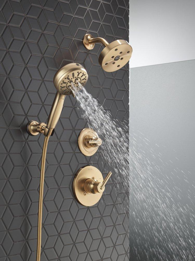 Delta Faucet Brilliance® Champagne Bronze Tub and Shower Diverter Valve with Single Lever Handle 