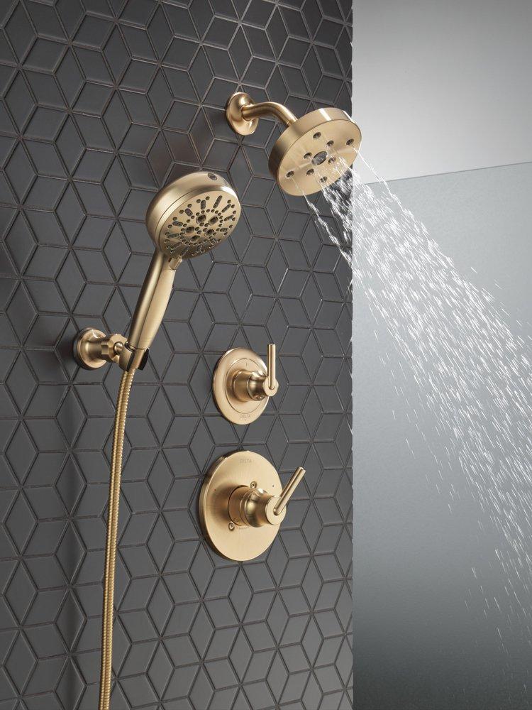 Delta Faucet Brilliance® Champagne Bronze Tub and Shower Diverter Valve with Single Lever Handle 