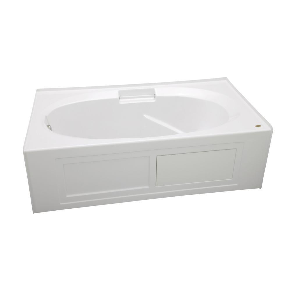 JACUZZI&reg; White 60 x 36 in. Acrylic Rectangle Drop-In or Skirted Bathtub with Left Drain 