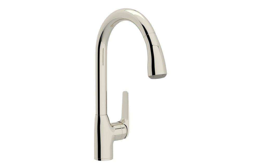 ROHL&reg; Polished Nickel 1.8 gpm Single Lever Handle Pull-Down Kitchen Faucet 