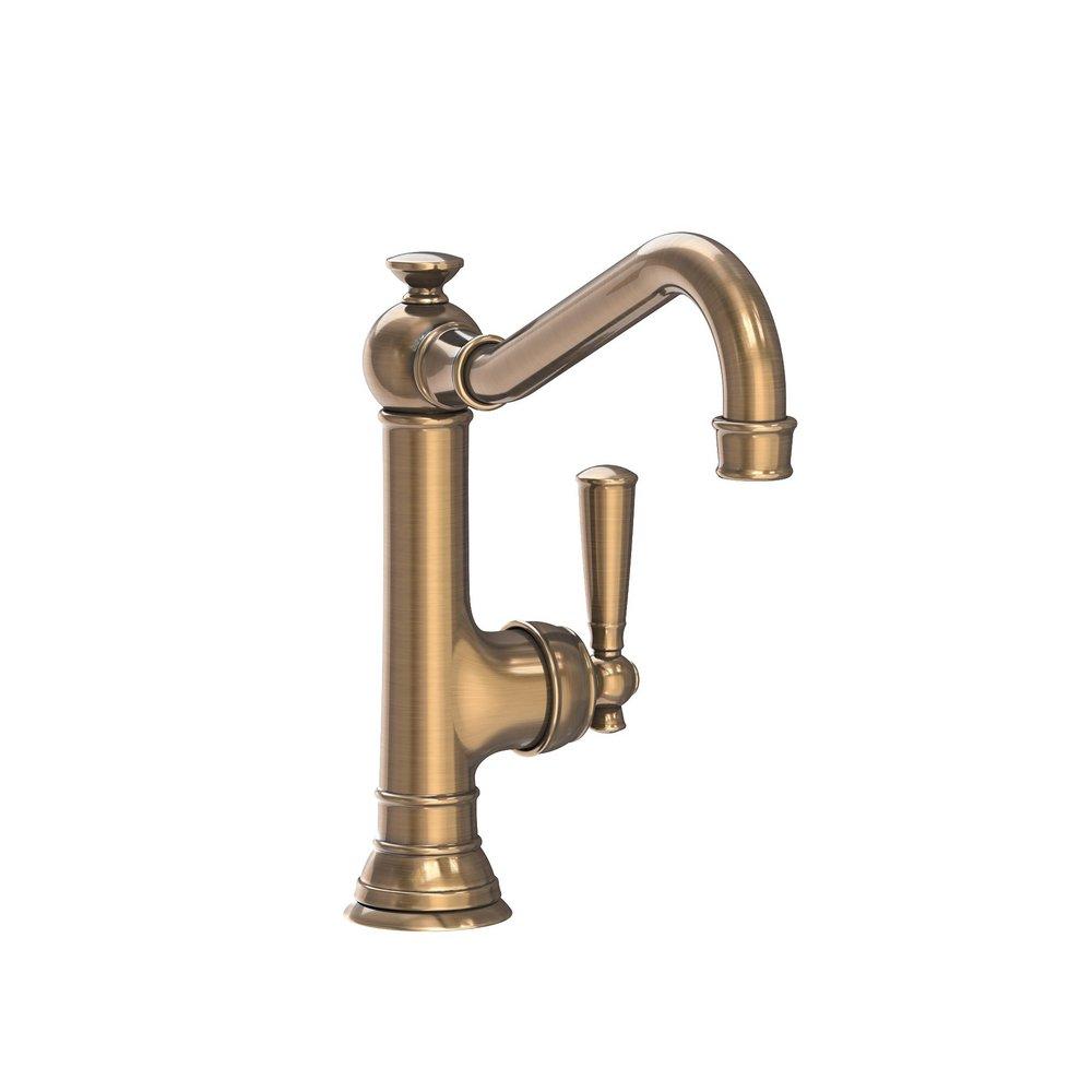 Newport Brass Antique Brass 1-Hole Swivel Kitchen Faucet with Single Lever Handle 