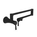 Newport Brass Flat Black 1-Hole Wall Mount Pot Filler Faucet with Double Lever Handle 