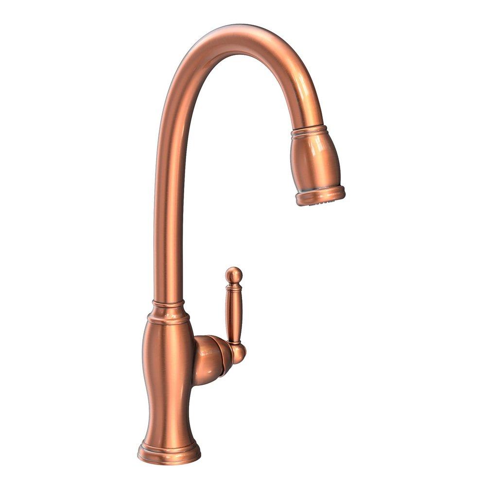 Newport Brass Antique Copper Single Handle Pull Down Kitchen Faucet 