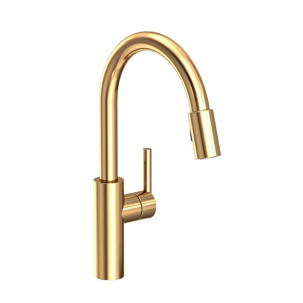 Newport Brass Uncoated Polished Brass - Living Pull Down Kitchen Faucet 