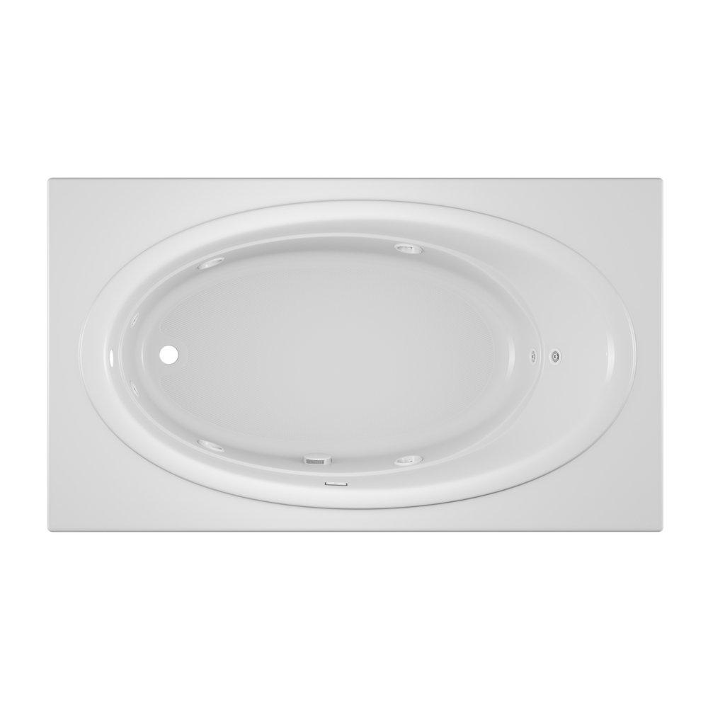 JACUZZI&reg; White 60 x 32 in. Whirlpool Drop-In Bathtub with End Drain 