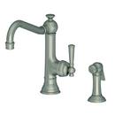 Single Handle Kitchen Faucet with Side Spray in Antique Nickel